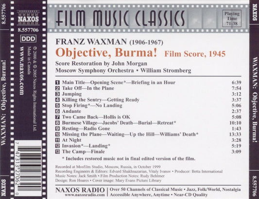 Franz Waxman: Objective Burma! cover art