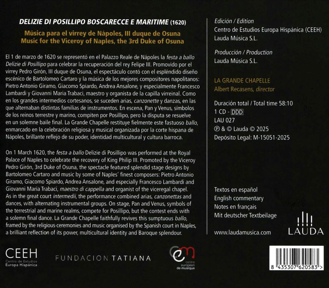 Delizie di Posillipo: Mûsica para el virrey de Nápoles cover art