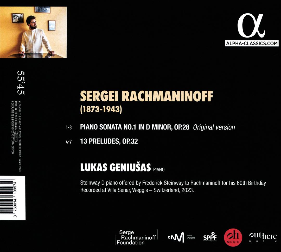 Rachmaninoff: Piano Sonata No. 1 Original Version; Preludes Op. 32 cover art