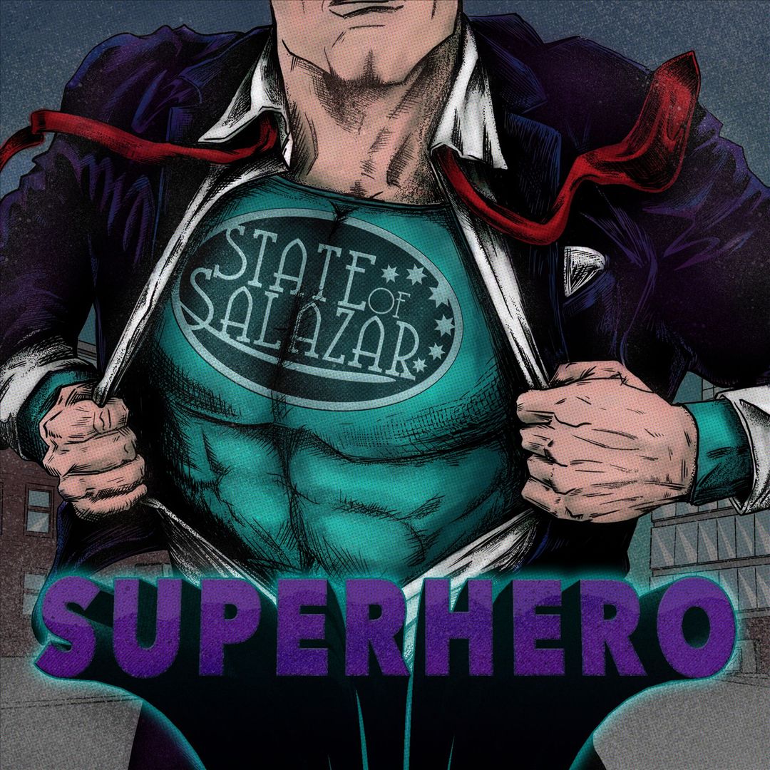 Superhero cover art