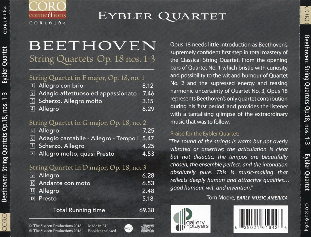 Beethoven: String Quartets, Op. 18 Nos. 1-3 cover art