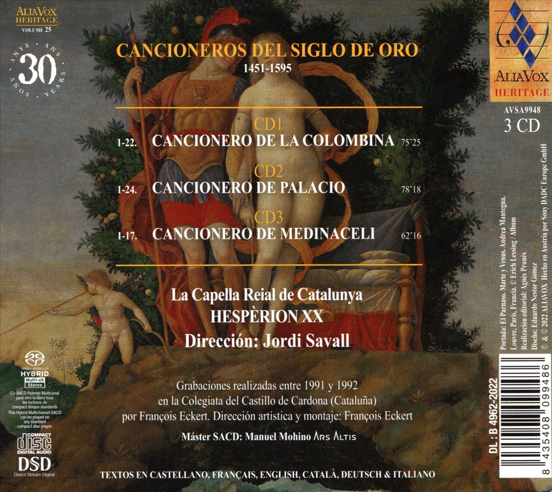 Cancioneros del Siglo de Oro: Colombina, Palacio, Medinaceli cover art