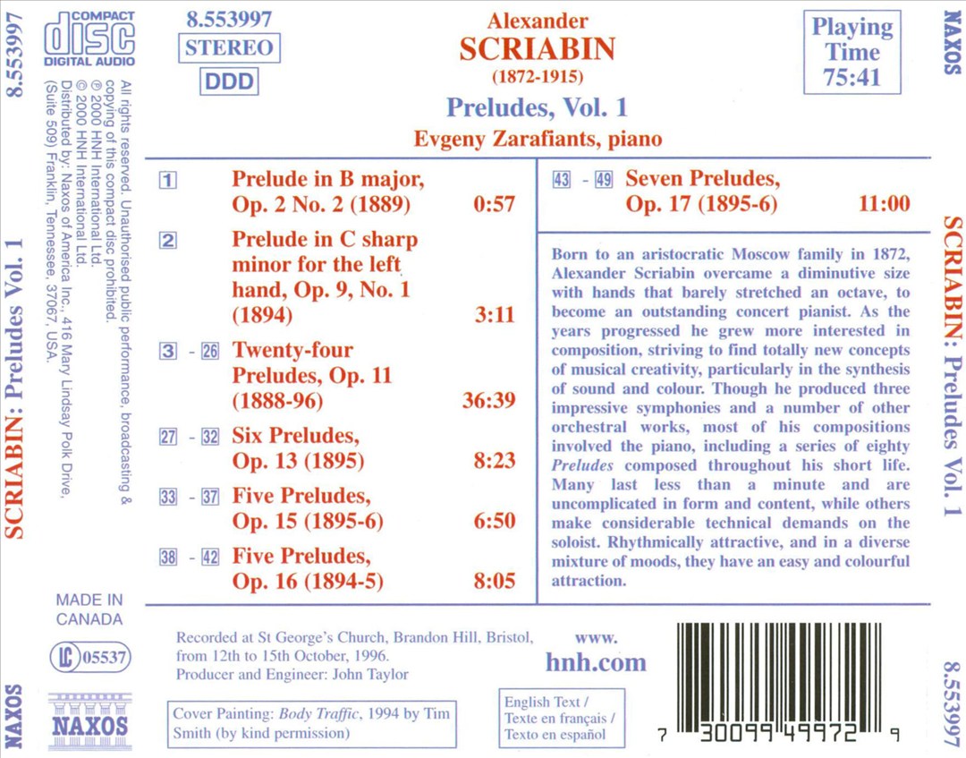 Scriabin: Preludes Vol.1 cover art