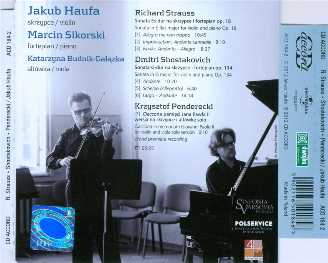 Strauss, Shostakovich, Penderecki: Violin Sonatas cover art