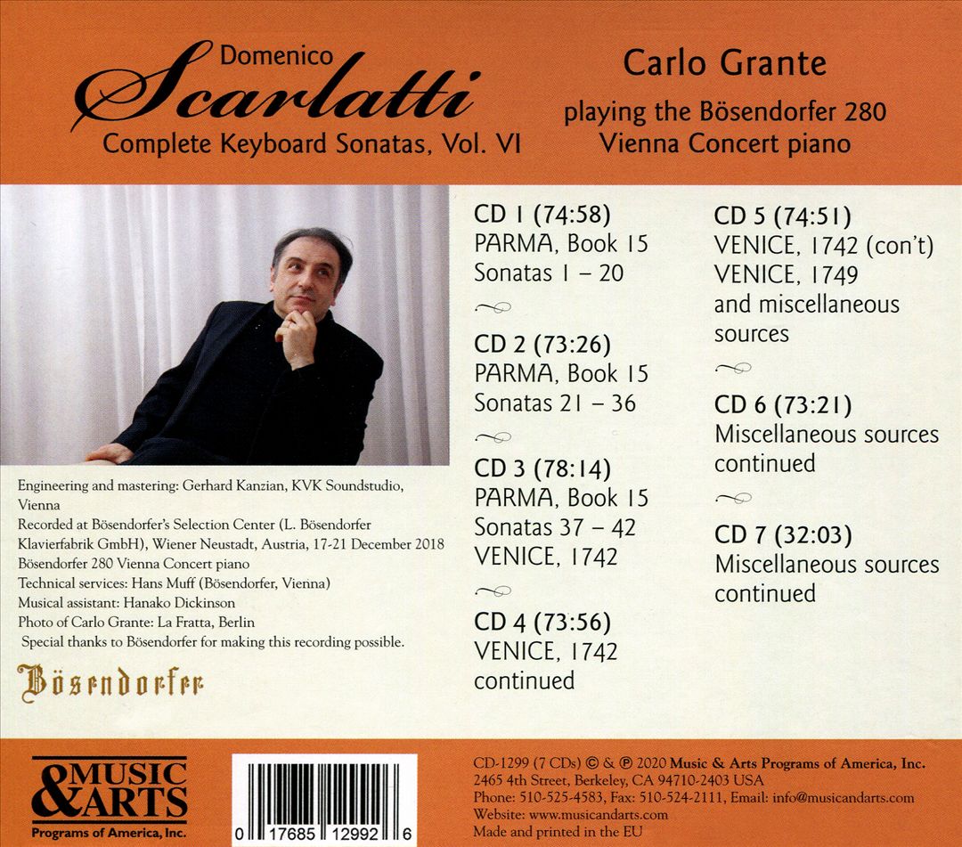Domenico Scarlatti: Complete Keyboard Sonatas, Vol. 6 cover art