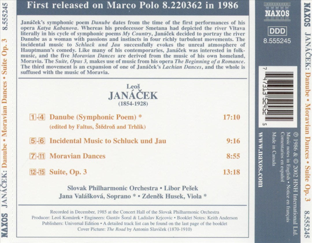 Janacek: Danube; Moravian Dances; Suite, Op. 3 cover art