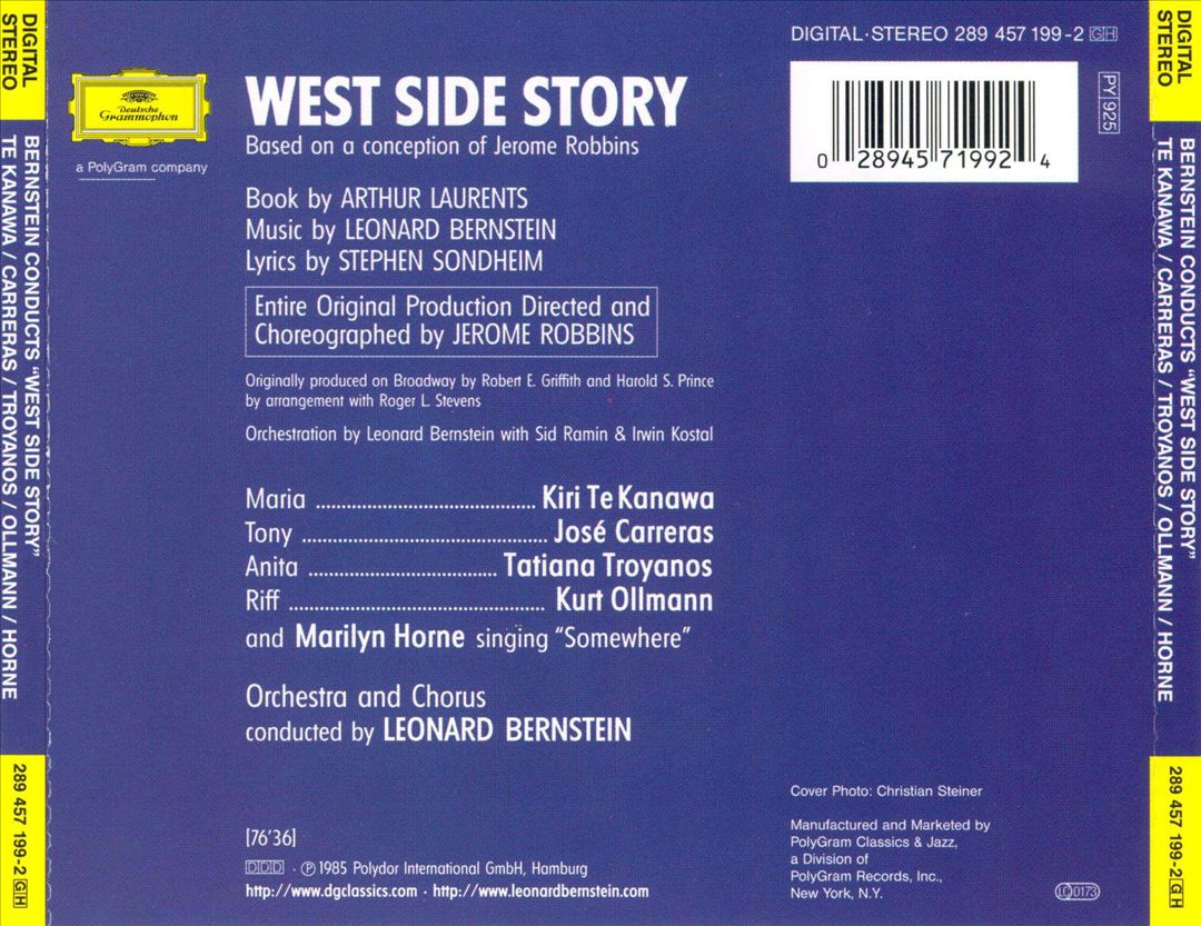 Leonard Bernstein conducts West Side Story cover art