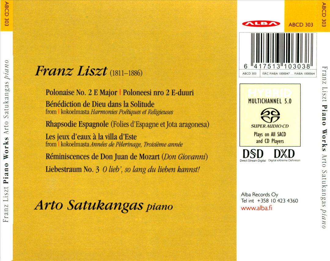 Franz Liszt: Piano Works cover art