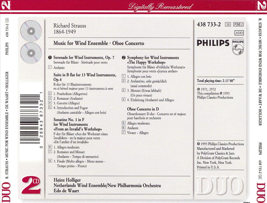 Richard Strauss Complete Music For Wind Ensemble Netherlands Wind