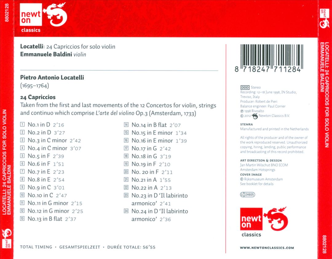 Locatelli: 24 Capricci (L'Arte del Violino) cover art