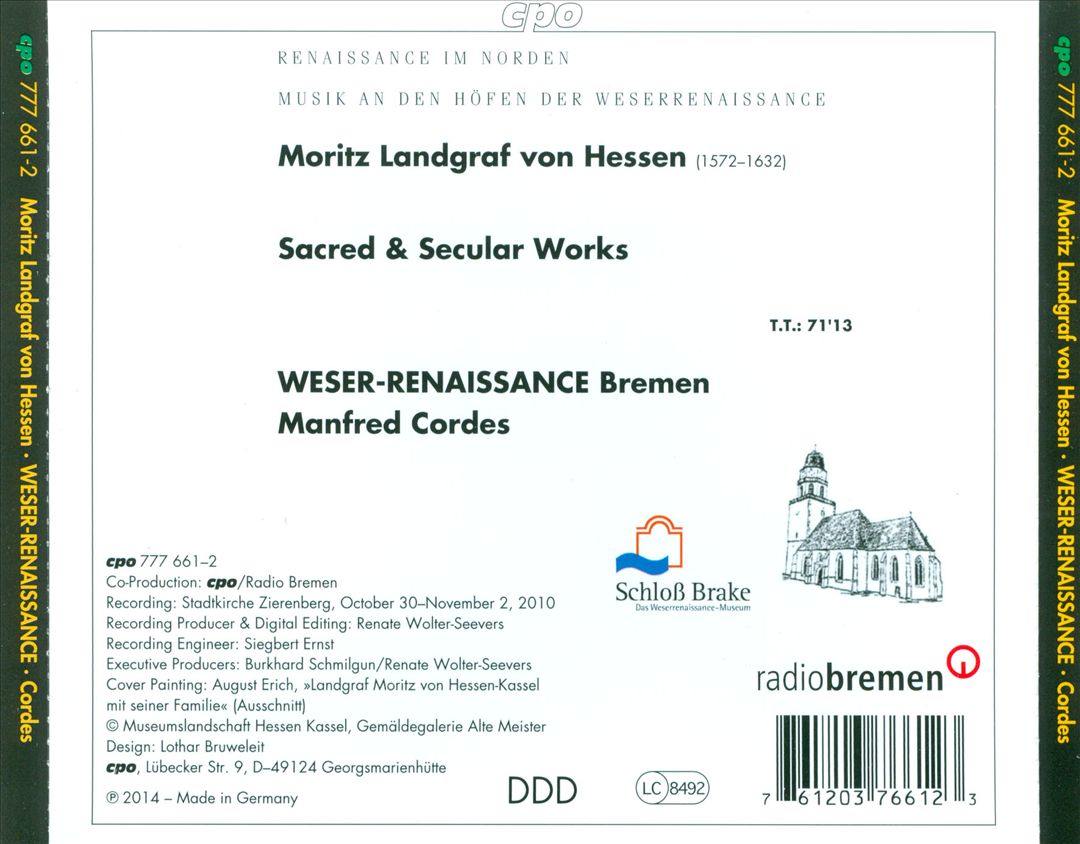 Moritz Landgraf von Hessen: Sacred & Secular Works cover art