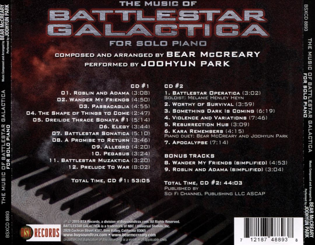 Music of Battlestar Galactica for Solo Piano cover art