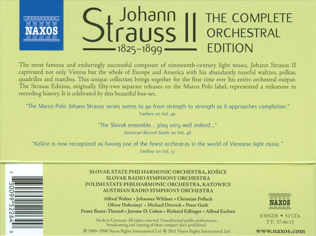 Johann Strauss II: Complete Orchestral Edition cover art