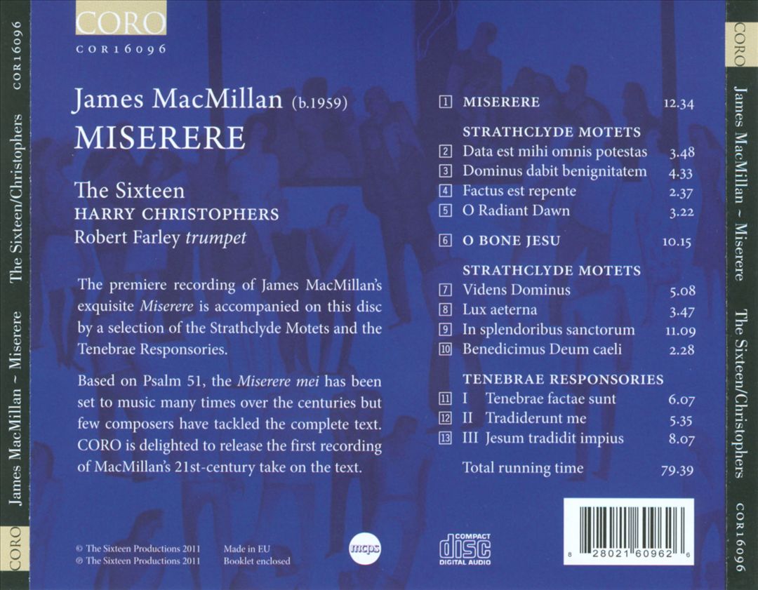 James MacMillan: Miserere cover art