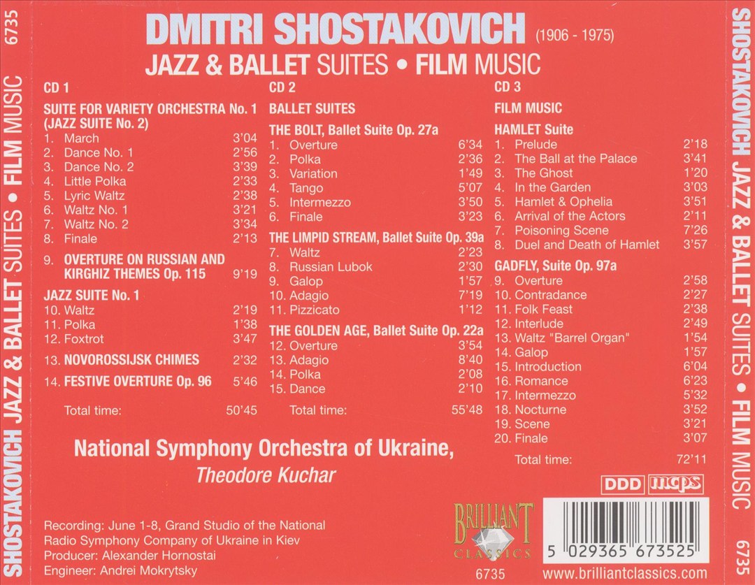 Shostakovich: Jazz & Ballet Suites; Film Music cover art