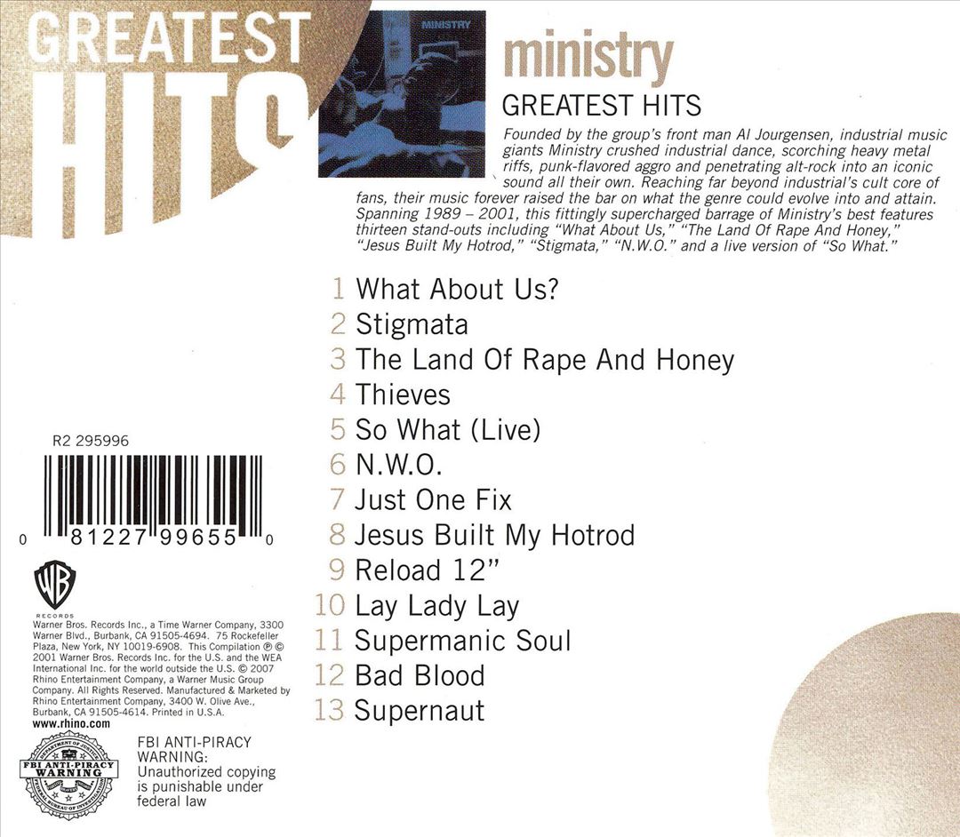 Greatest Hits: Ministry cover art