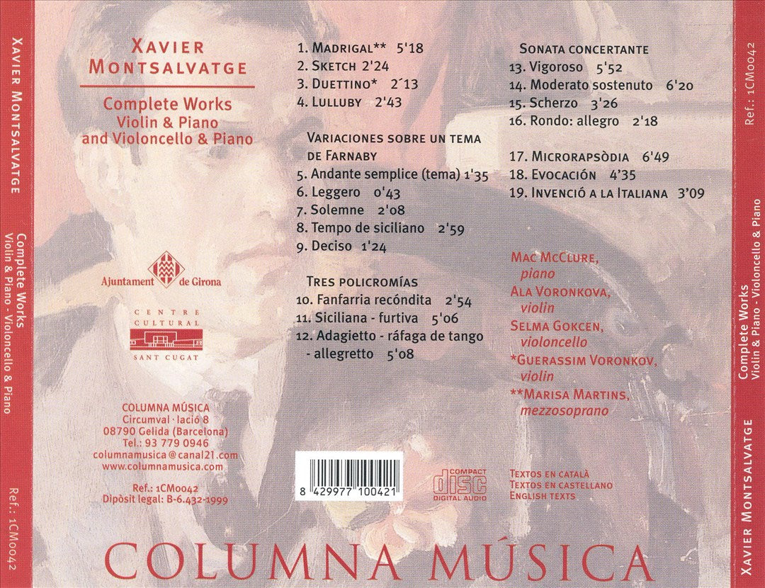 Xavier Montsalvatge: Violin & Piano; Violoncello & Piano cover art