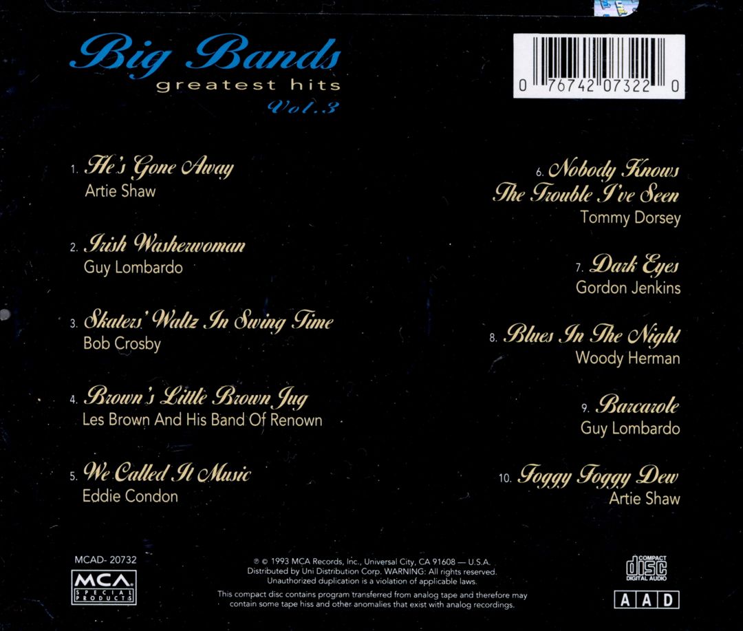 Big Bands Greatest Hits, Vol. 3 cover art