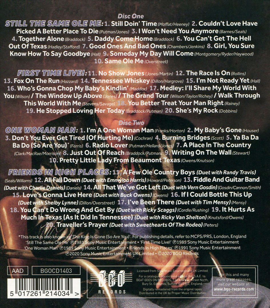 Still the Same Ole Me/First Time Live!/One Woman Man/Friends in High Places cover art