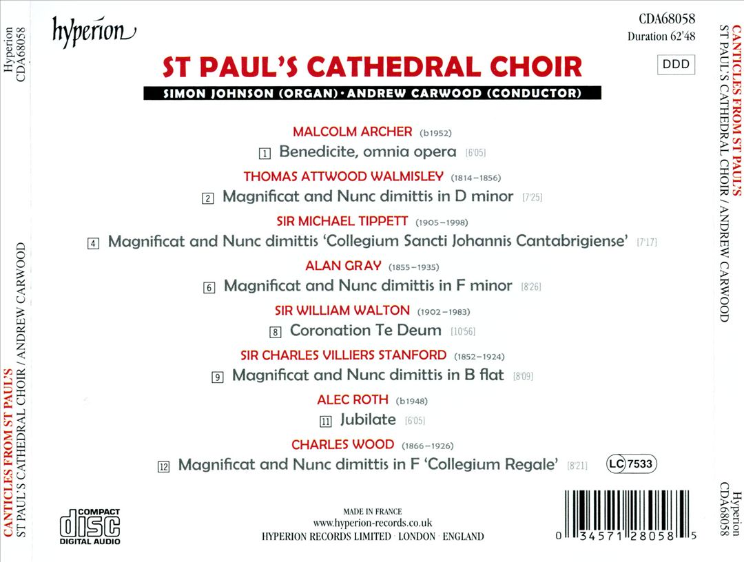 Canticles from St. Paul's Cathedral, London cover art