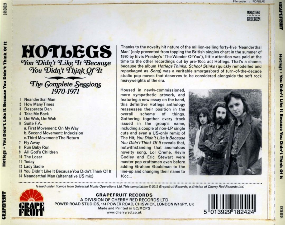 You Didn't Like It Because You Didn't Think of It: The Complete Sessions 1970-1971 cover art