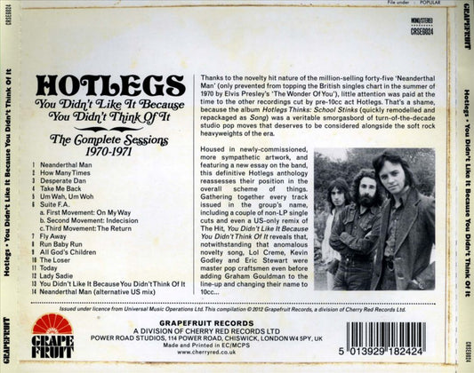 You Didn't Like It Because You Didn't Think of It: The Complete Sessions 1970-1971 cover art
