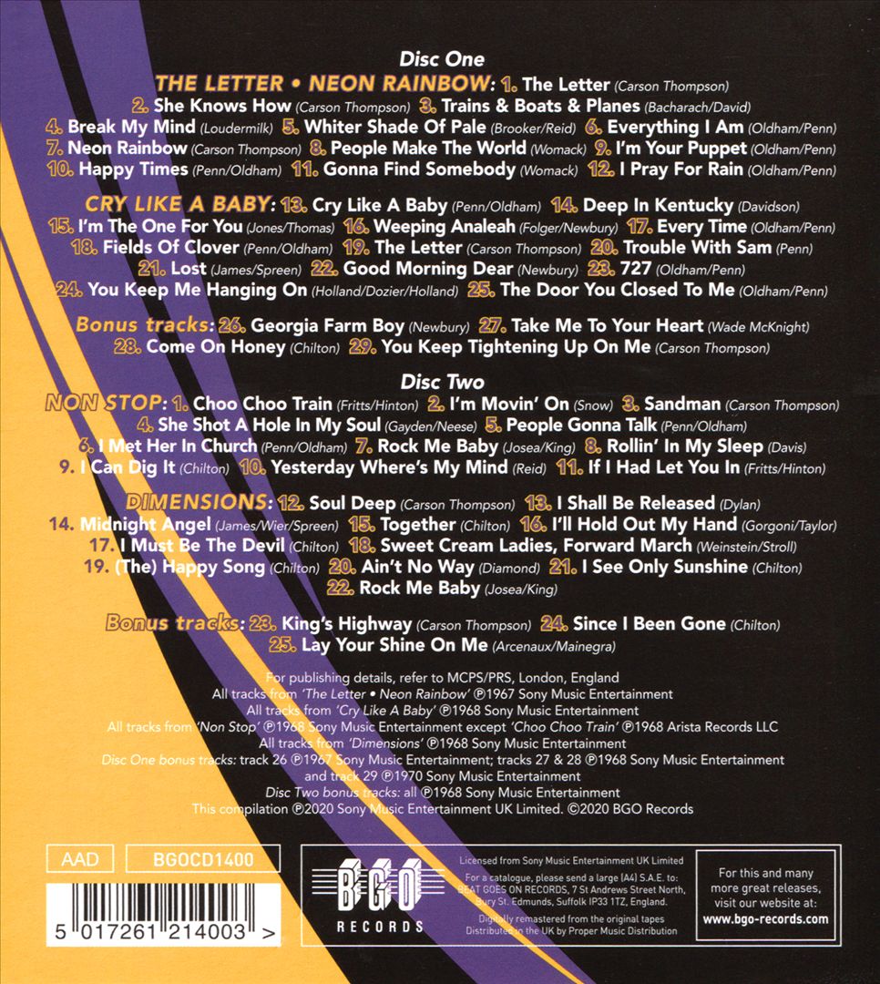 Letter-Neon Rainbow/Cry Like a Baby/Non-Stop/Dimensions cover art