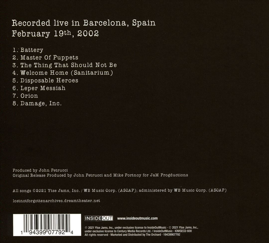 Lost Not Forgotten Archives: Master of Puppets (Live in Barcelona, 2002) cover art