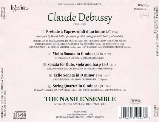 Debussy: Prélude à l'après-midi d'un faune; Sonatas; String Quartet cover art