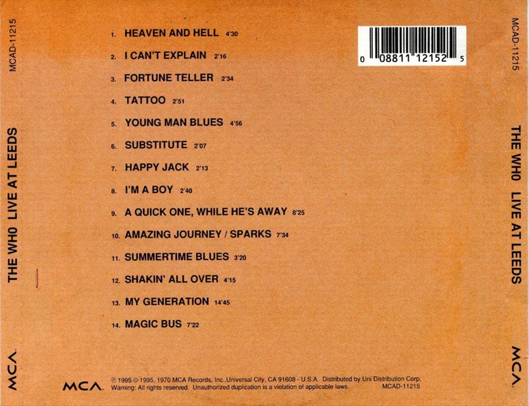 Live at Leeds [Bonus Tracks] cover art