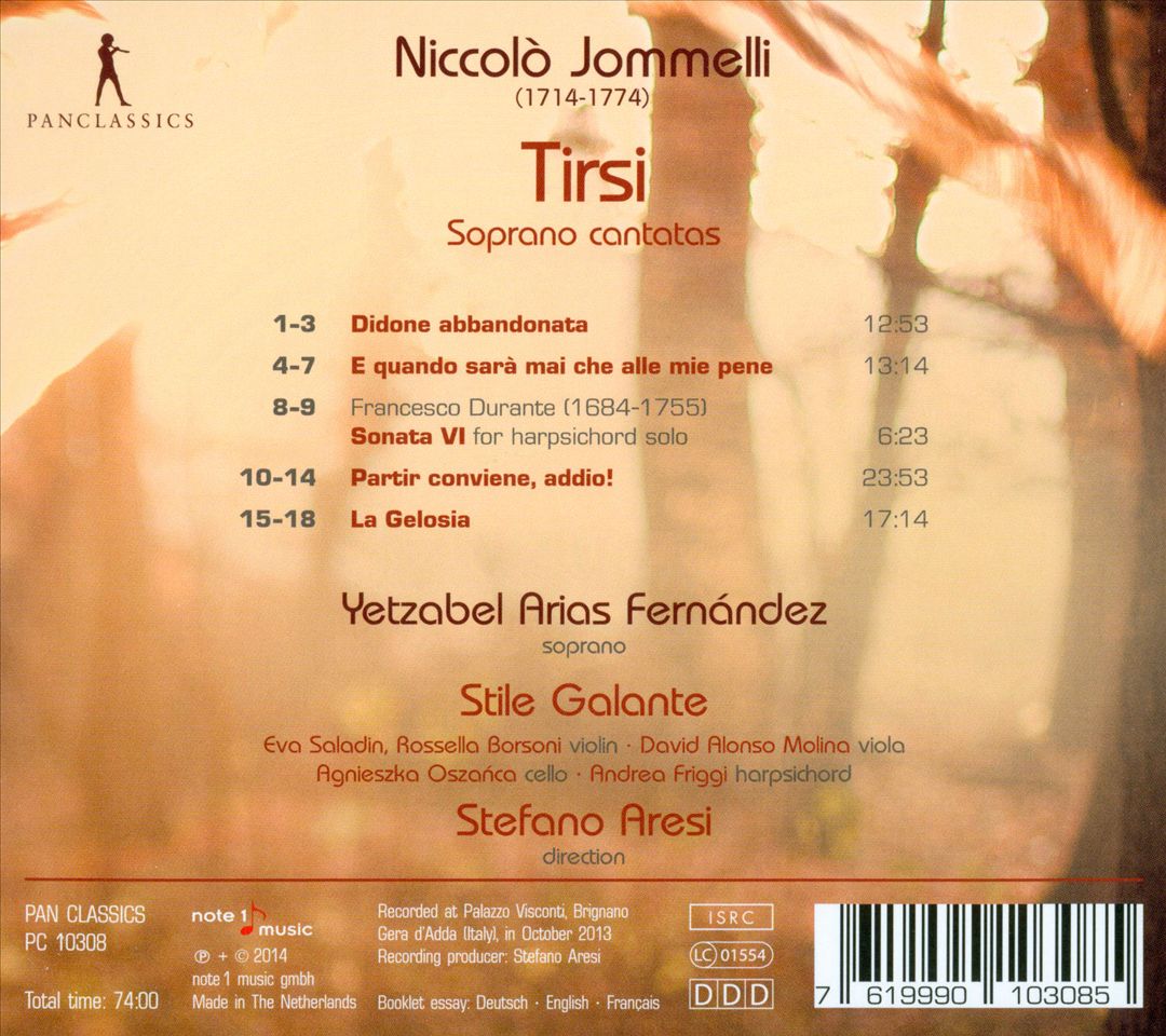 Niccolò Jommelli: Tirsi - Soprano Cantatas cover art