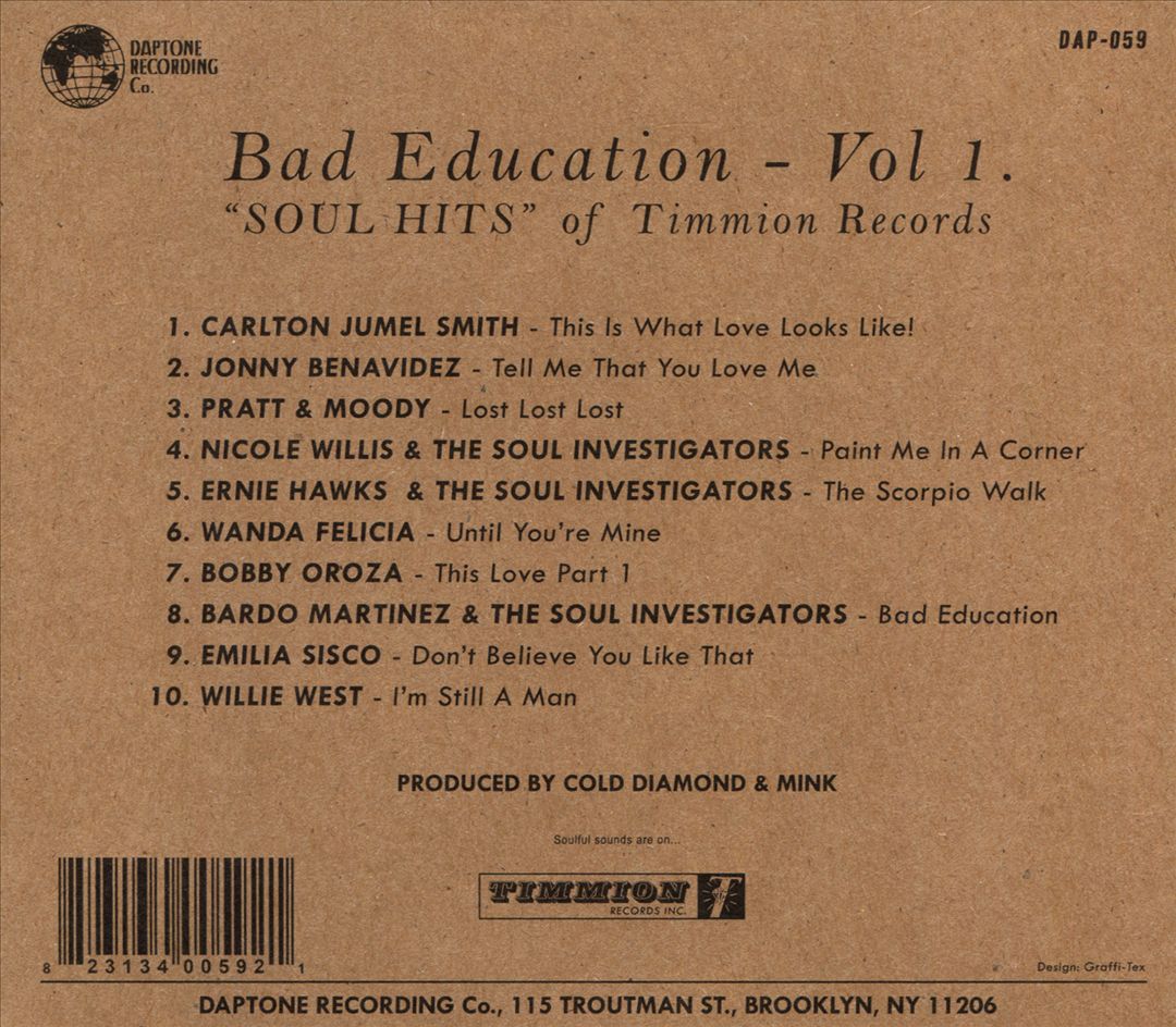 Bad Education, Vol. 1: "Soul Hits" of Timmion Records cover art
