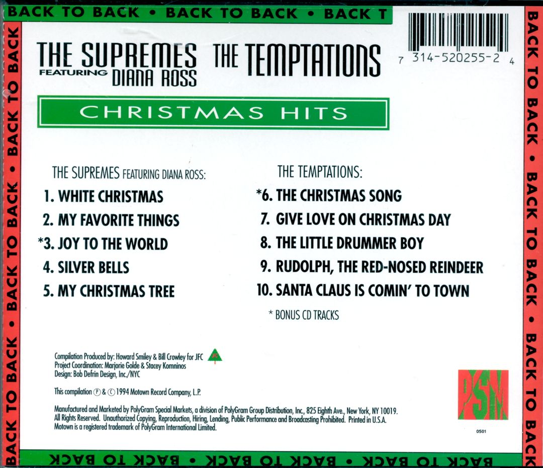Christmas Hits Back to Back cover art