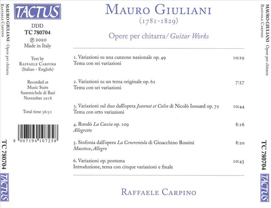 Mauro Giuliani: Opere per Chitarra cover art