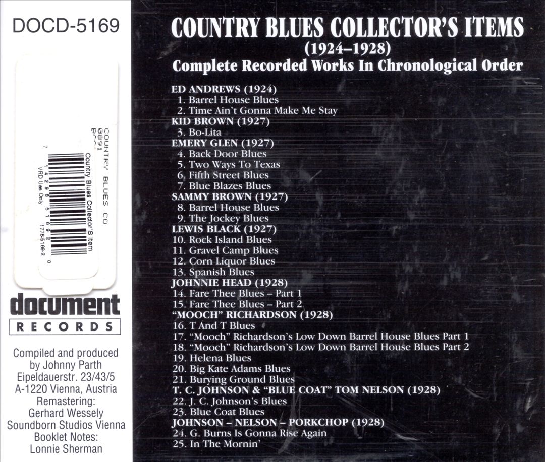 Country Blues Collector's Items (1924-1928) cover art