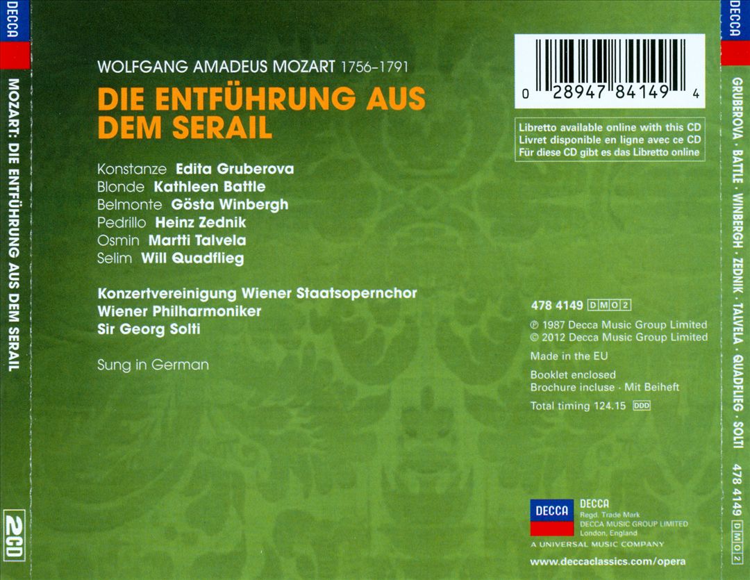 Mozart: Die Entführung aus dem Serail cover art