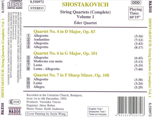 Shostakovich: String Quartets (Complete), Vol. 1 cover art