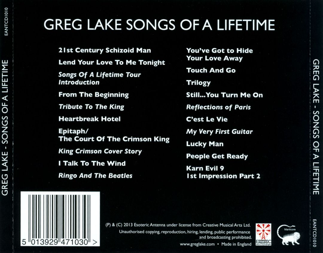 Songs of a Lifetime cover art