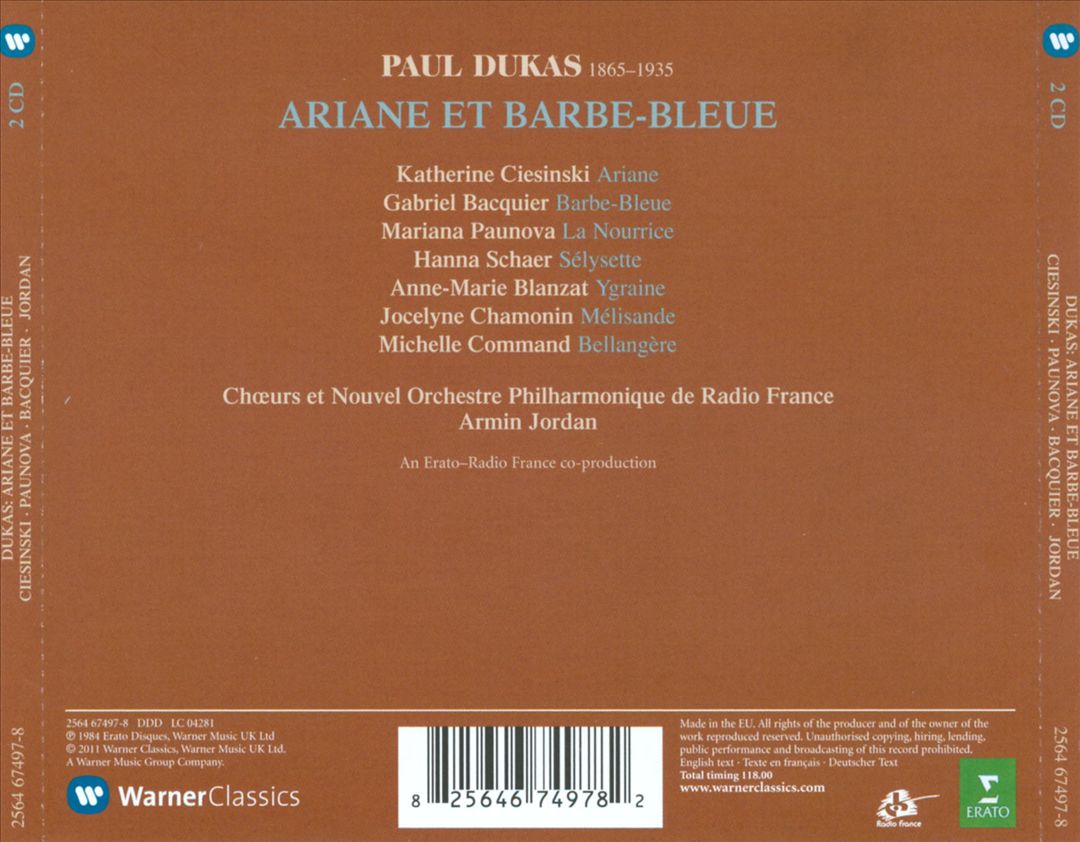 Paul Dukas: Ariane et Barbe-Bleue cover art
