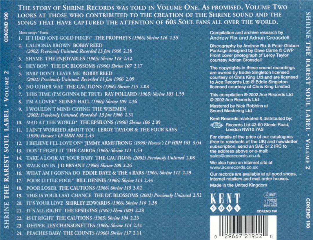 Shrine: The Rarest Soul Label Ever, Vol. 2 cover art