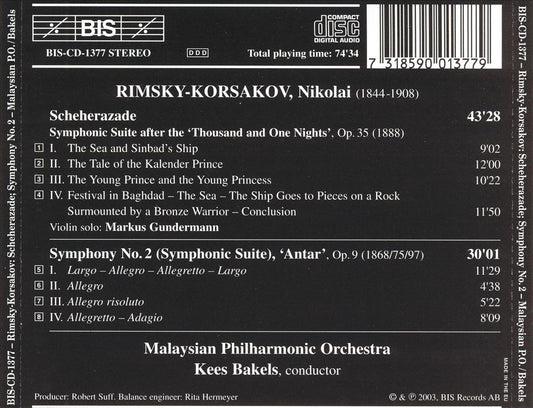 Rimsky-Korsakov: Scheherazade; Symphony No. 2 'Antar' cover art