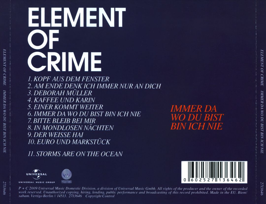 Immer Da Wo du Bist Bin Ich Nie cover art