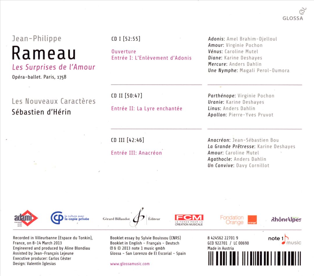 Jean-Philippe Rameau: Les Surprises de l'Amour cover art