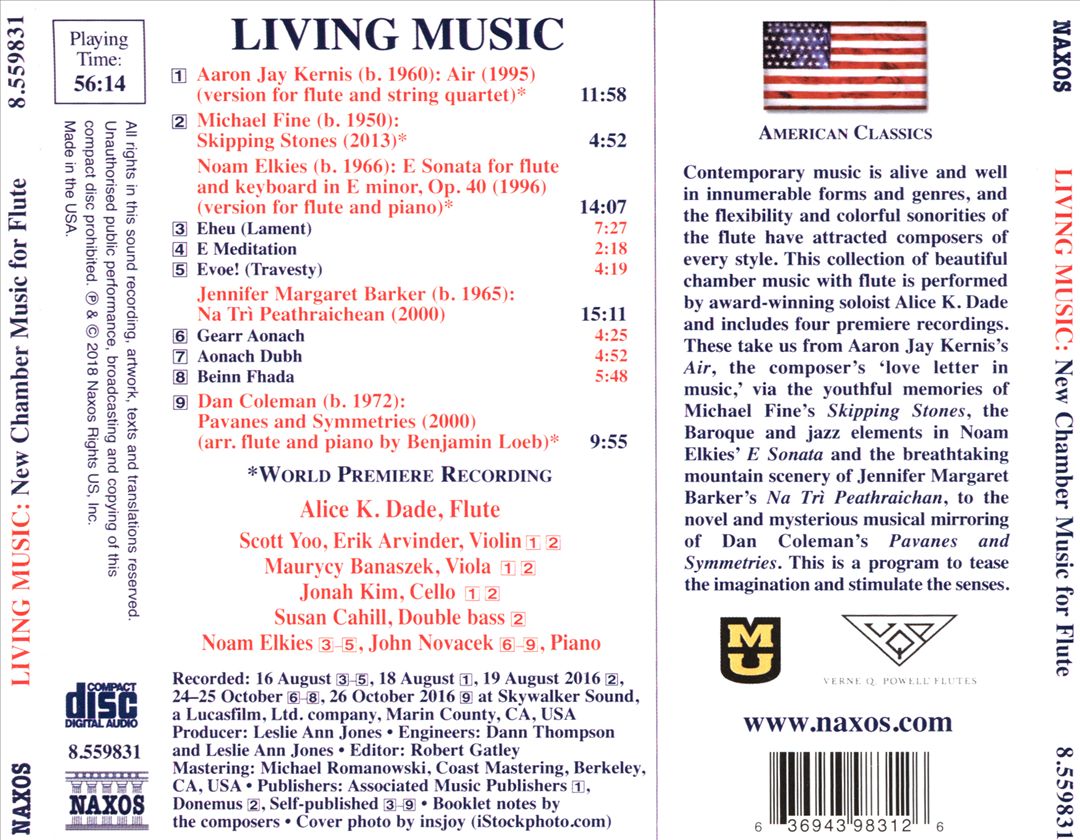 Living Music: New Chamber Music for Flute cover art
