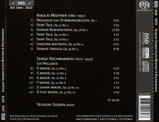 Yevgeny Sudbin plays Medtner & Rachmaninov cover art