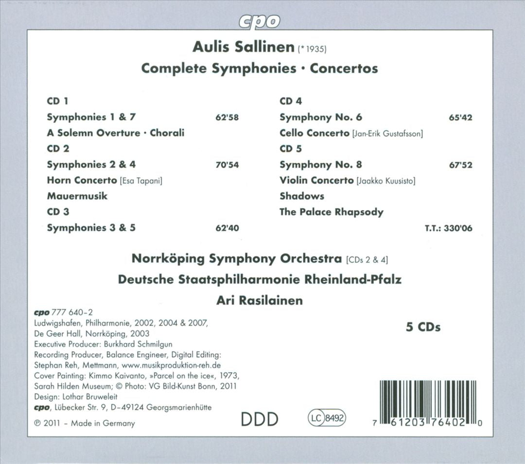 Aulis Sallinen: Complete Symphonies; Concertos cover art