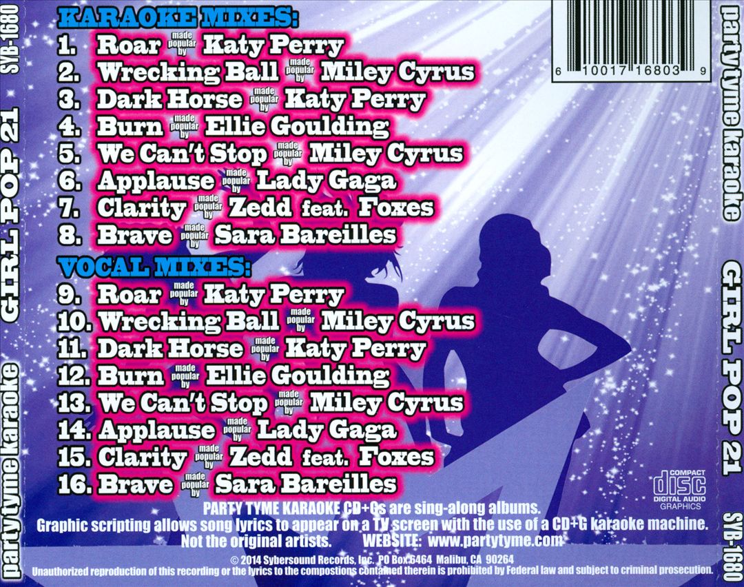 Party Tyme Karaoke: Girl Pop, Vol. 21 cover art