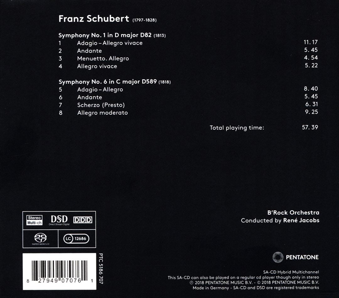 Franz Schubert: Symphonies 1 & 6 cover art