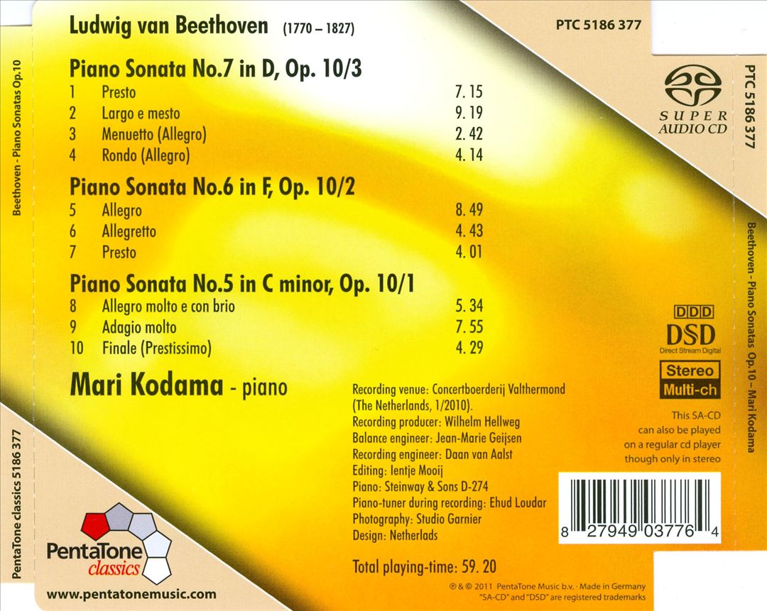 Beethoven: Piano Sonatas Op. 10, Nos. 1-3 cover art