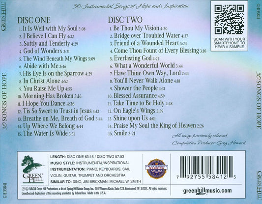 30 Songs Of Hope: 30 Instrumental Songs Of Hope And Inspiration cover art
